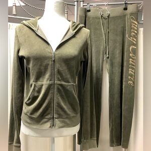 Juicy Couture Velour Pants 28 x 28 Zip Up Hoodie Tracksuit